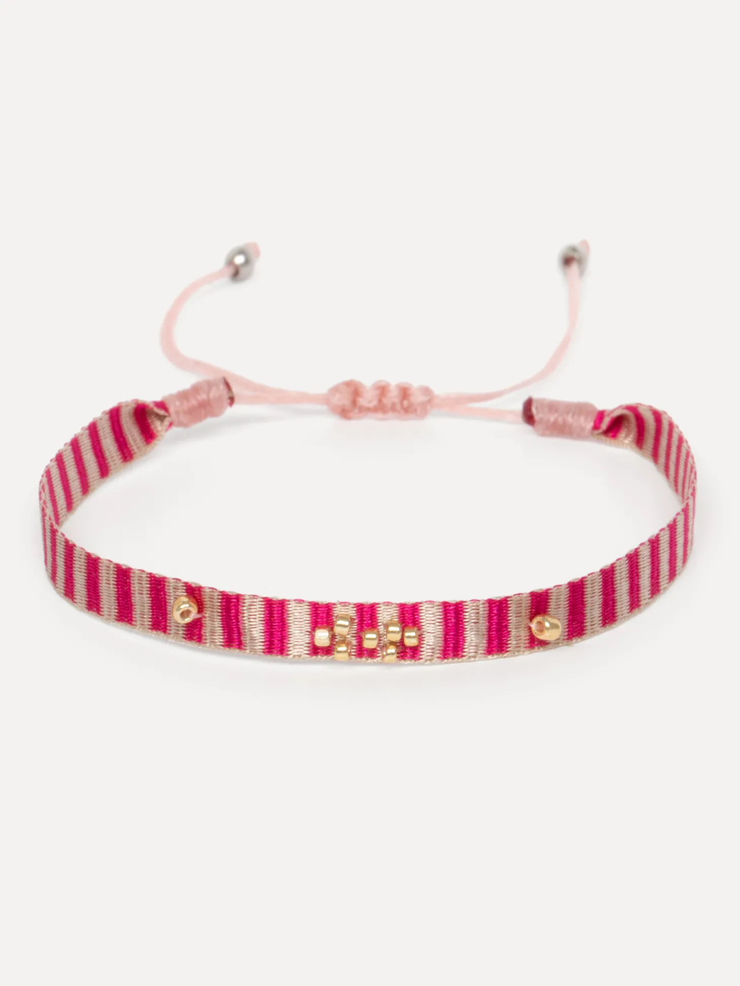 Les Soeurs Armband Frey Beads Pink/Beige Stripe Best
