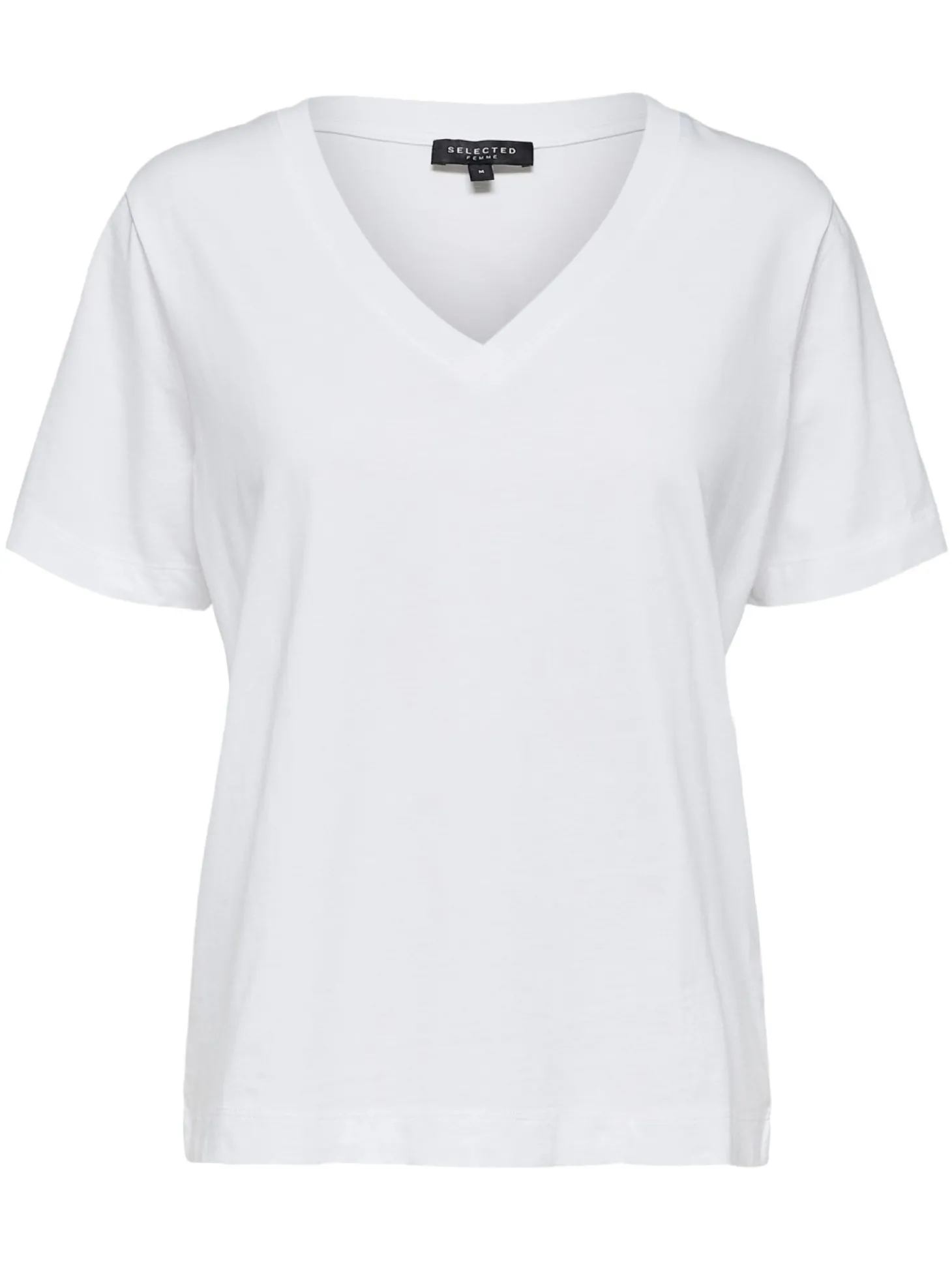 Selected Basic T-Shirt Met V-Hals Standard Bright White Cheap