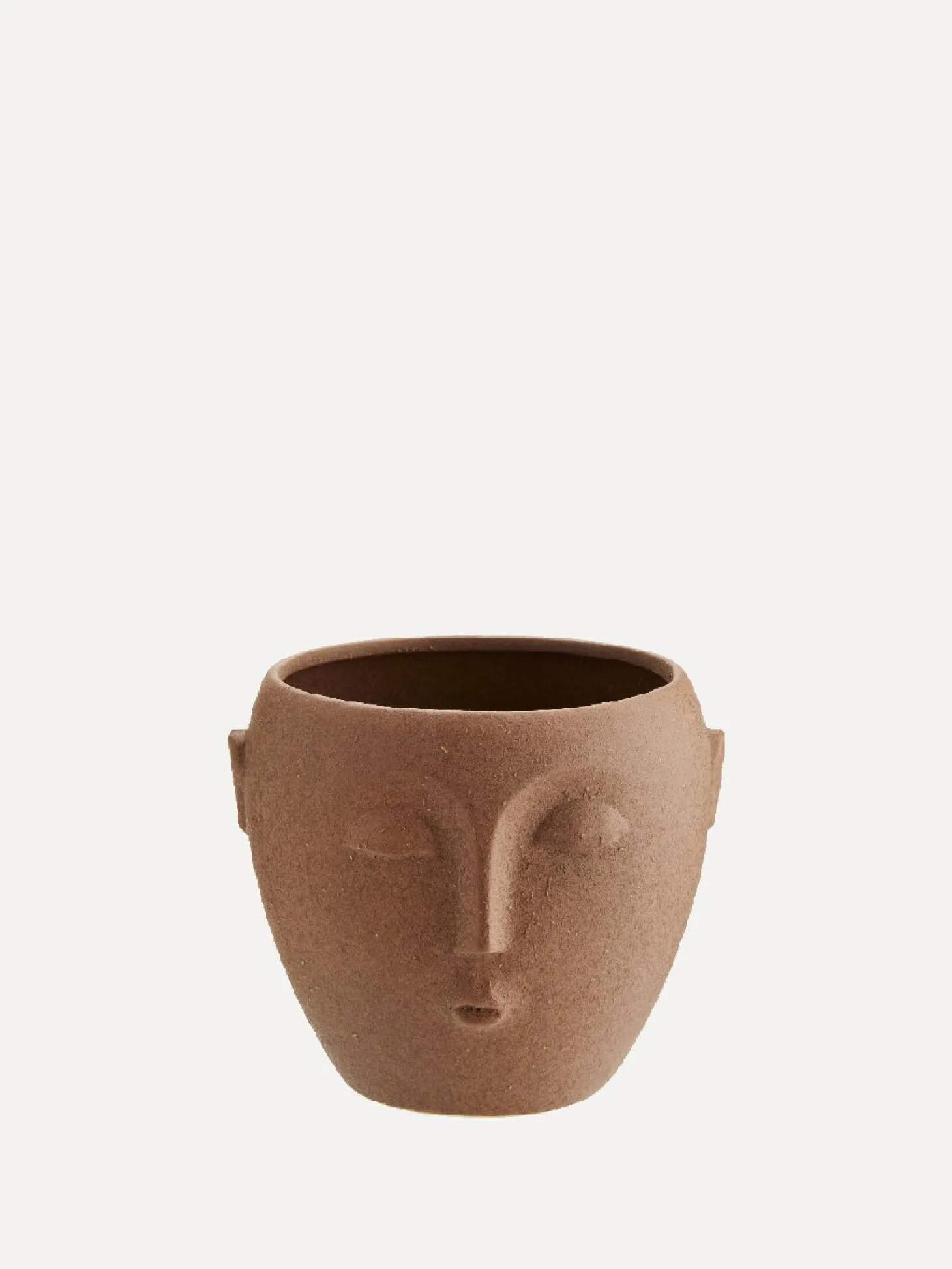 Madam Stoltz Bloempot Met Gezicht Opdruk Matt Terracotta Best