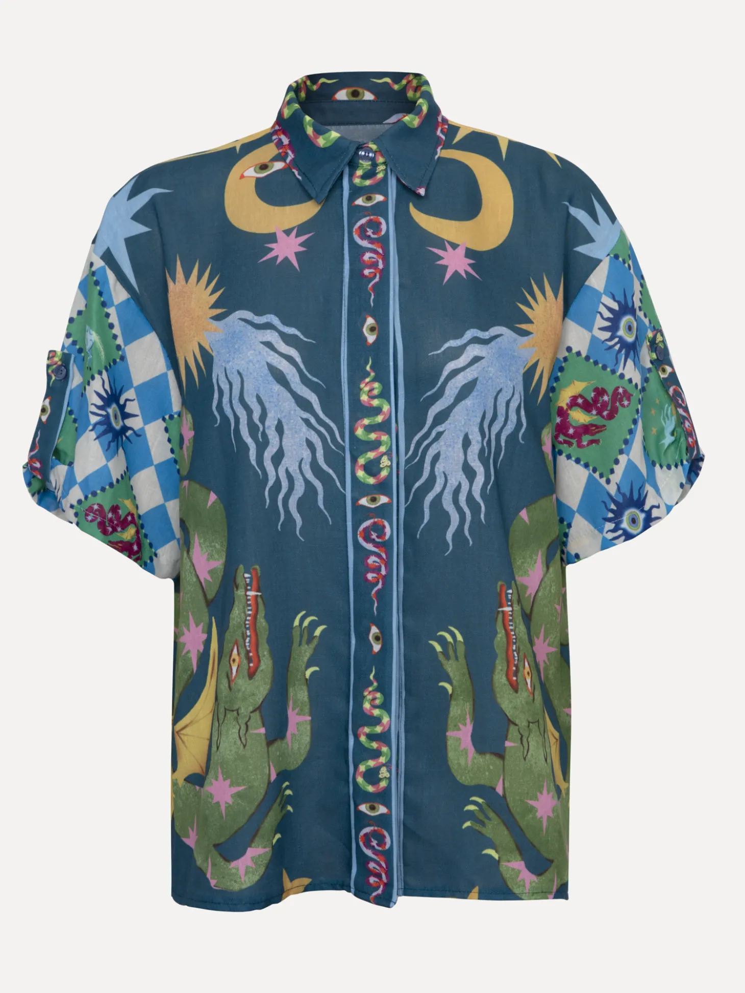 Le Marais Blouse Dragon Blue Sale