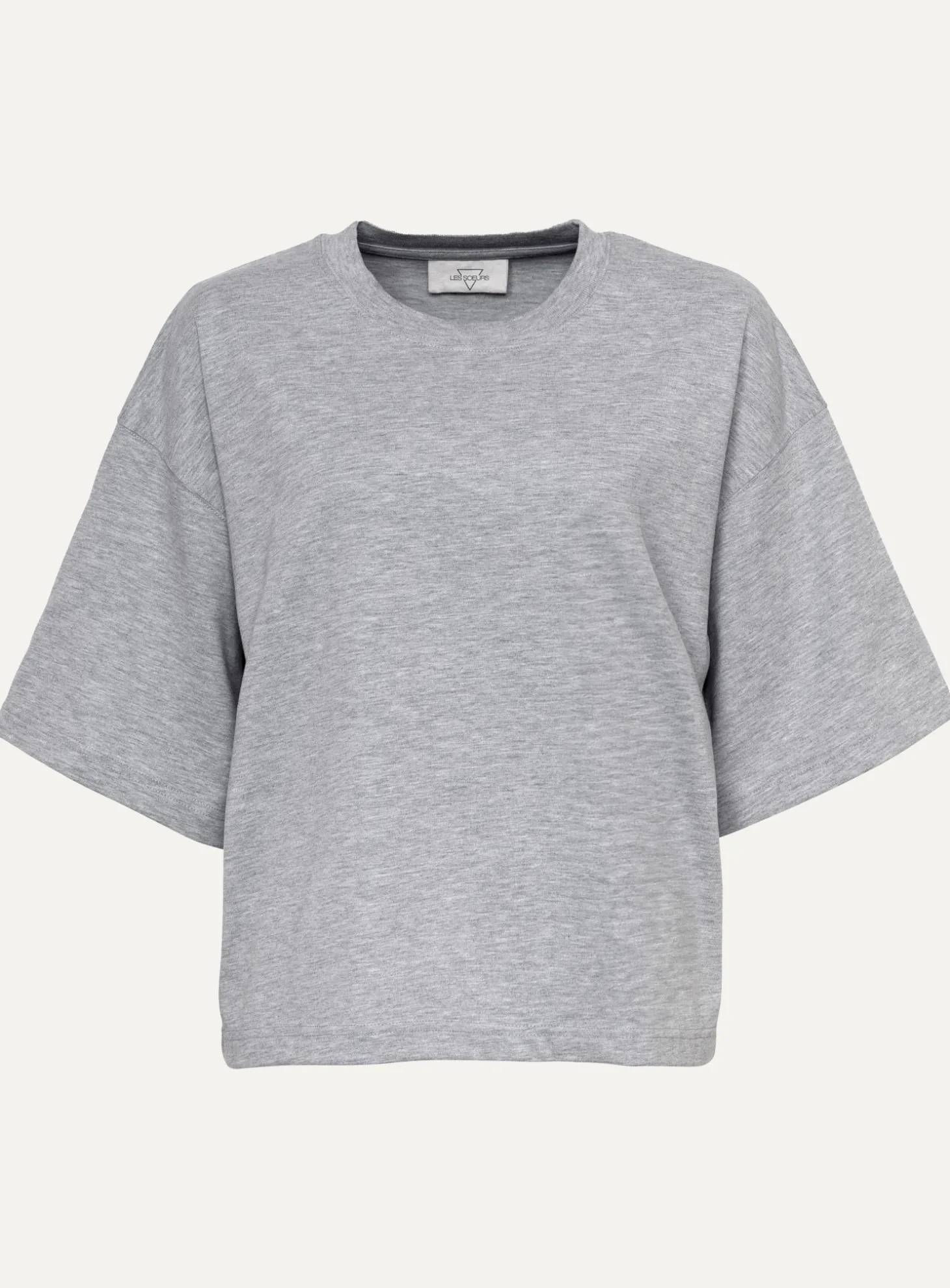Les Soeurs Boxy T-Shirt Tiara Grey Melange Outlet
