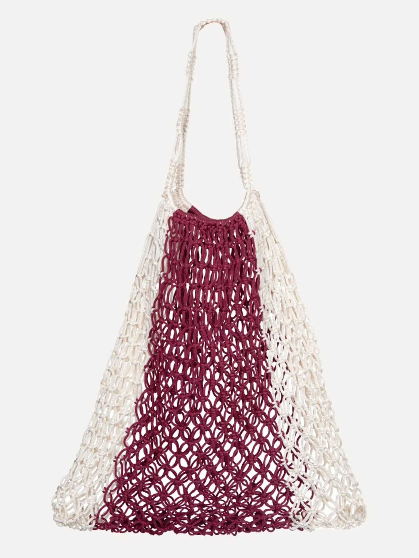 Les Soeurs Crochet Market Bag Eleonora Ecru/Bordeaux Discount