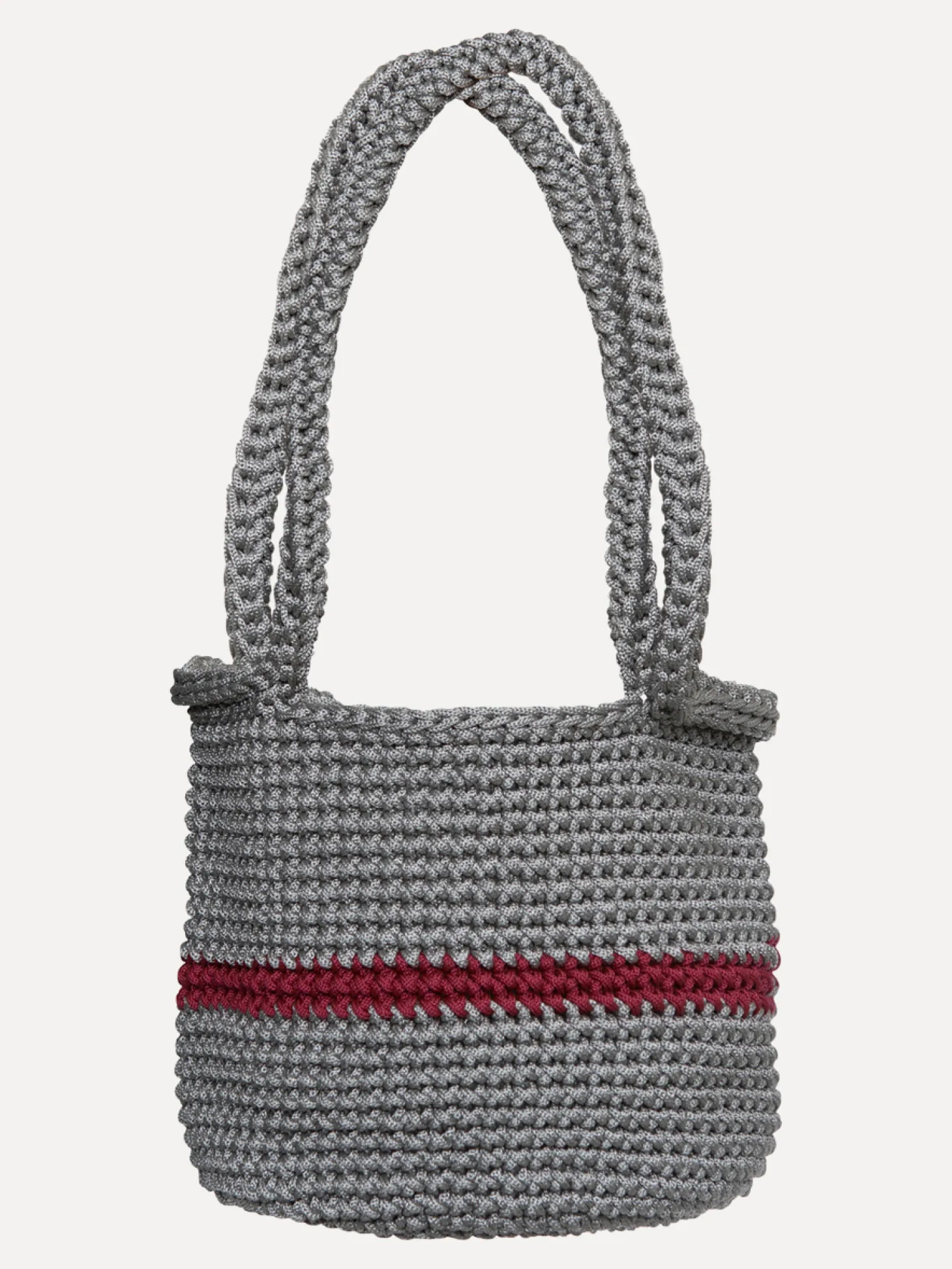 Les Soeurs Crochet Shopper Elani Grey/Bordeaux Best Sale