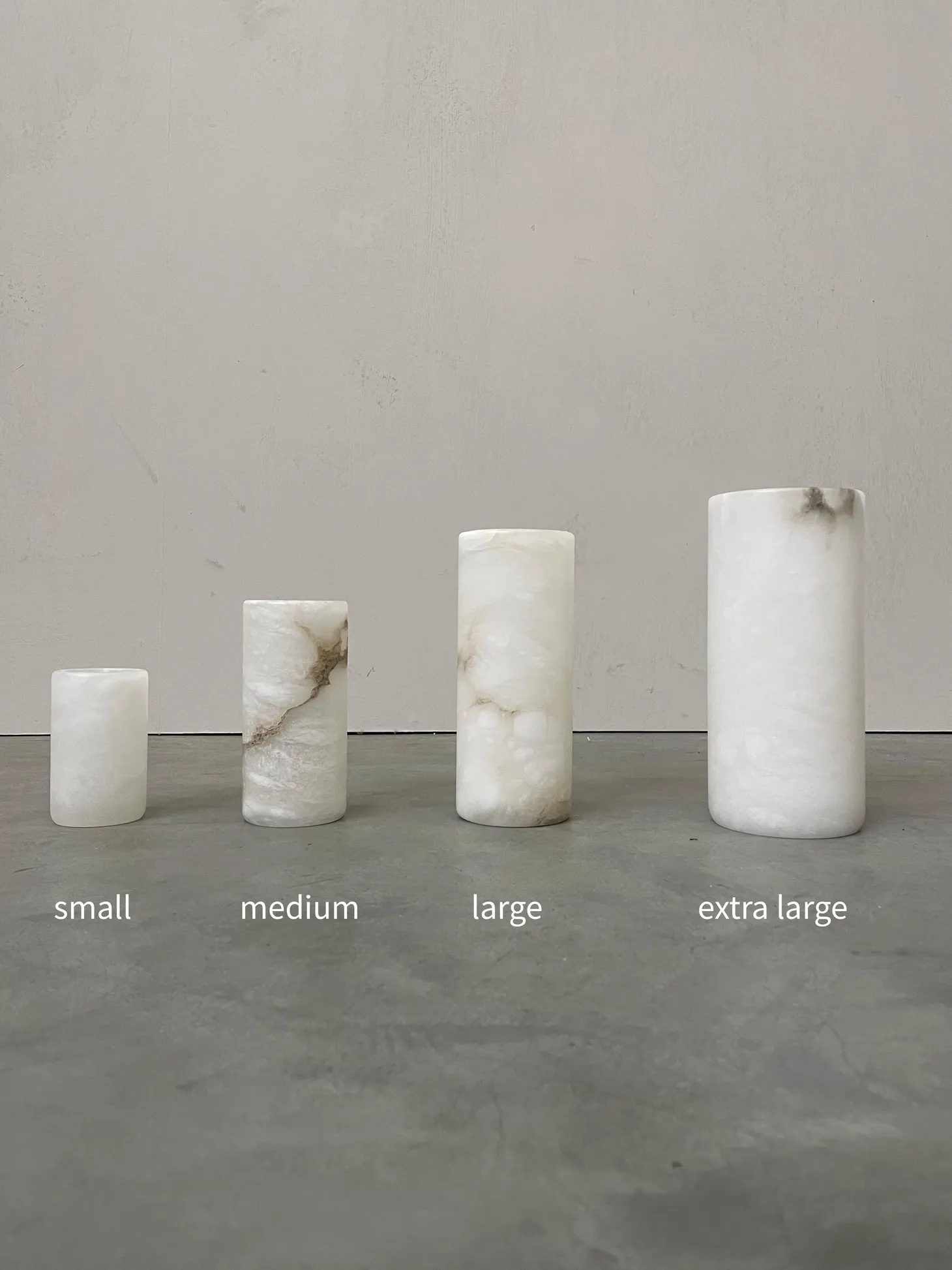 Les Soeurs Cylinder Alabaster Waxinelichthouder (Extra Large) White Discount