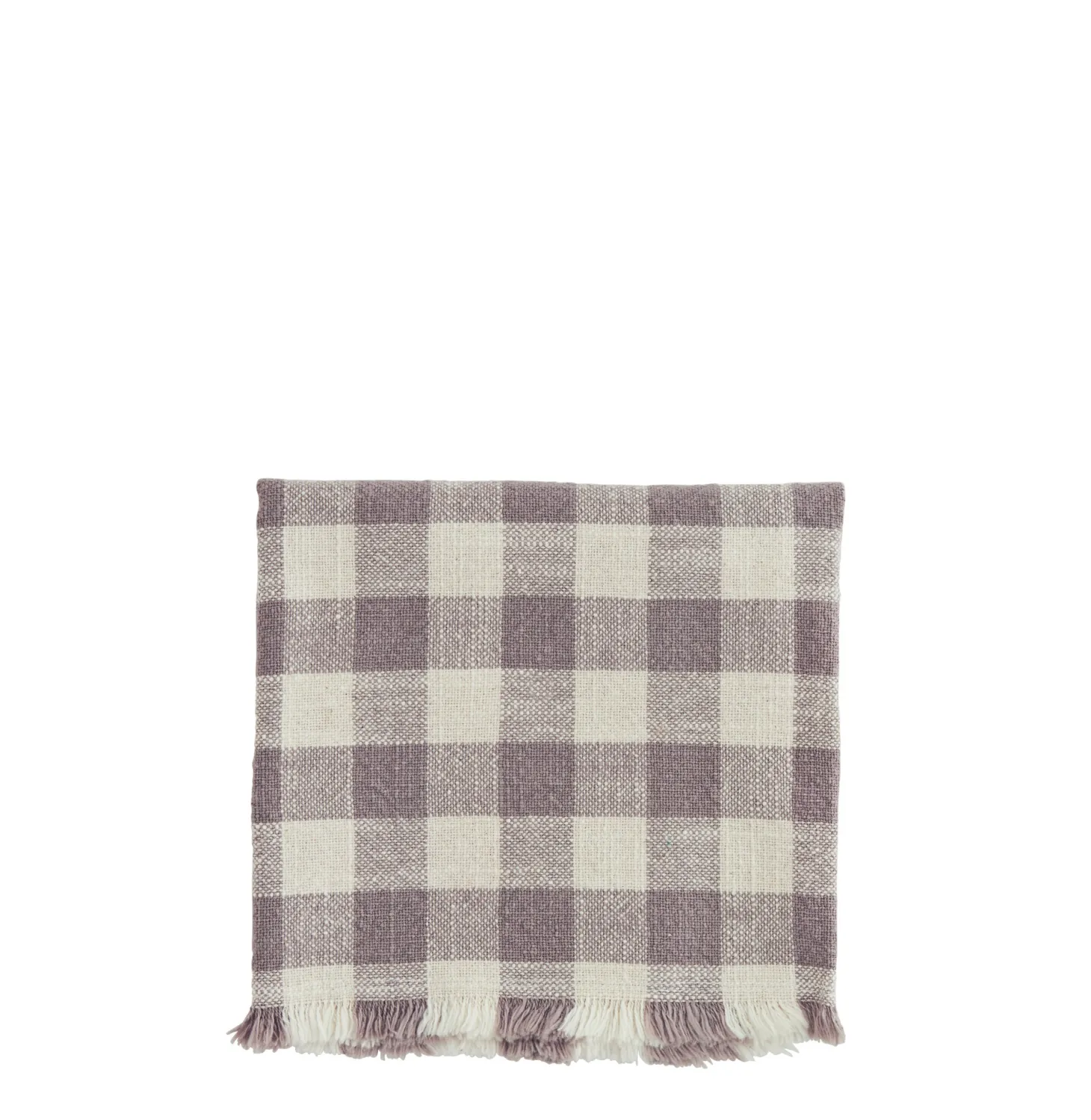 Madam Stoltz Geruite Keukenhanddoek Lilac/Ecru Outlet