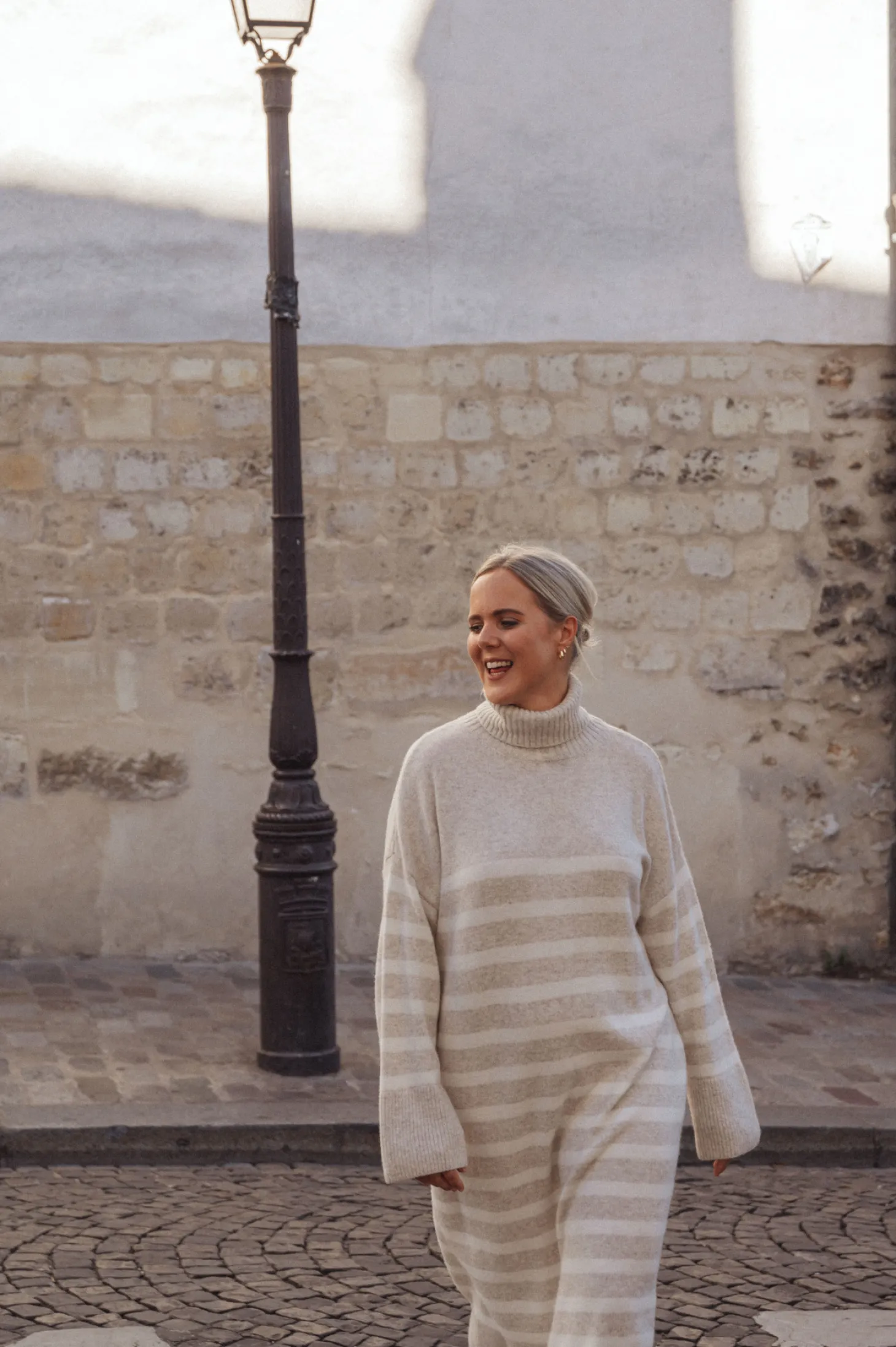 Les Soeurs Gestreept Gebreide Jurk Penelope Beige Shop