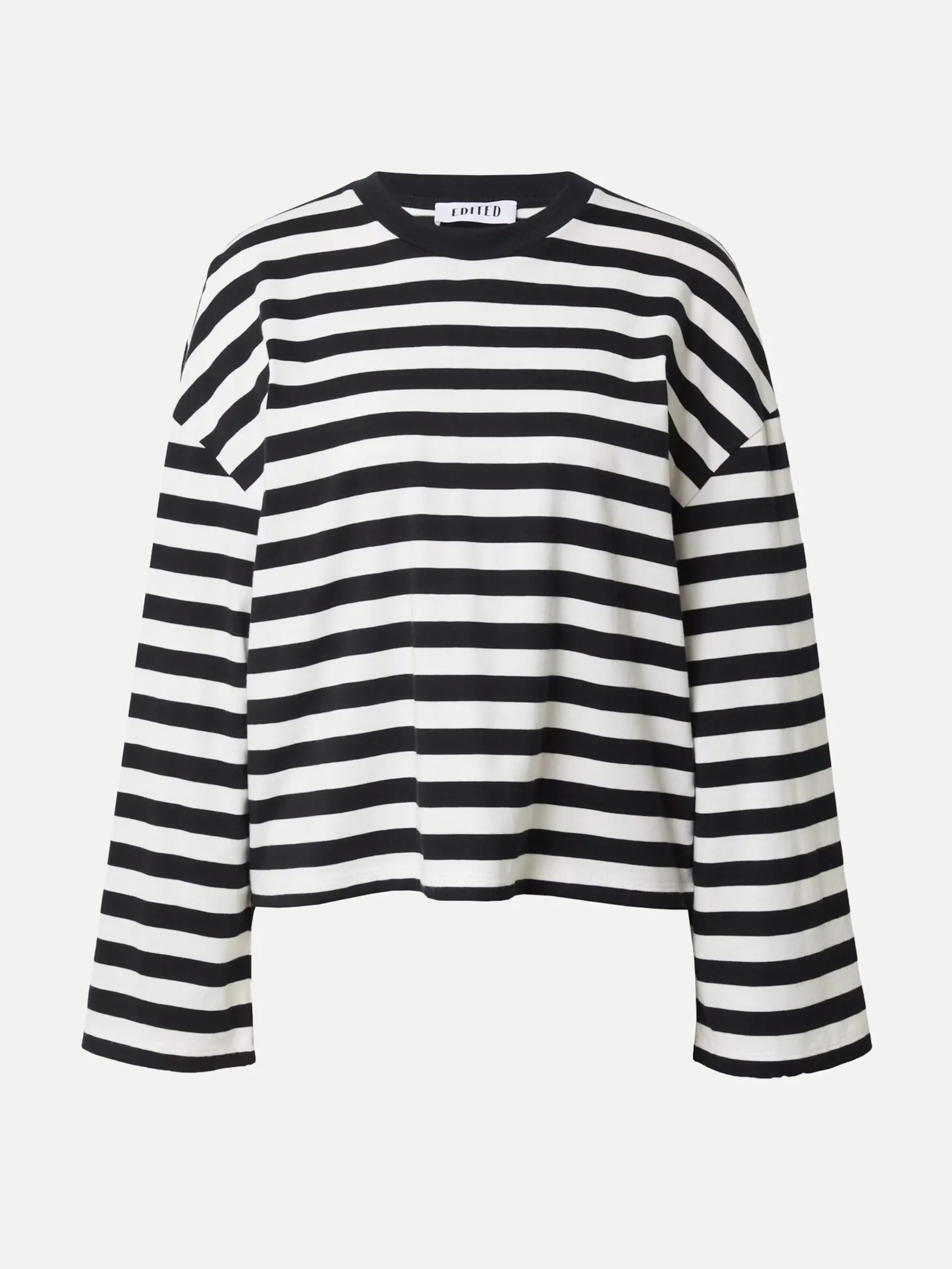Edited Gestreept T-Shirt Met Lange Mouwen Delfia Black & White Stripes Online