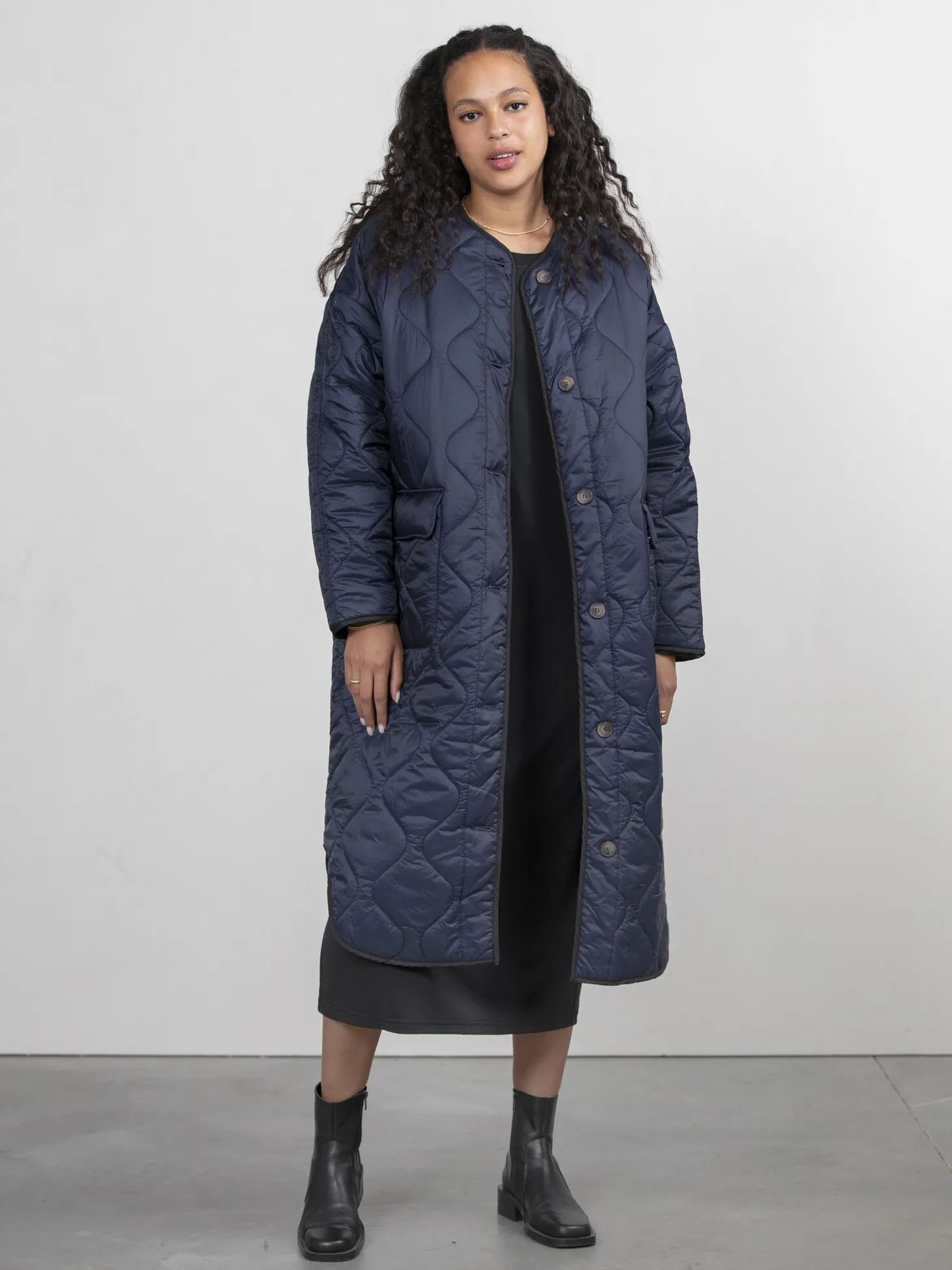 Les Soeurs Gewatteerde Reversible Jas Jen Dark Blue Cheap