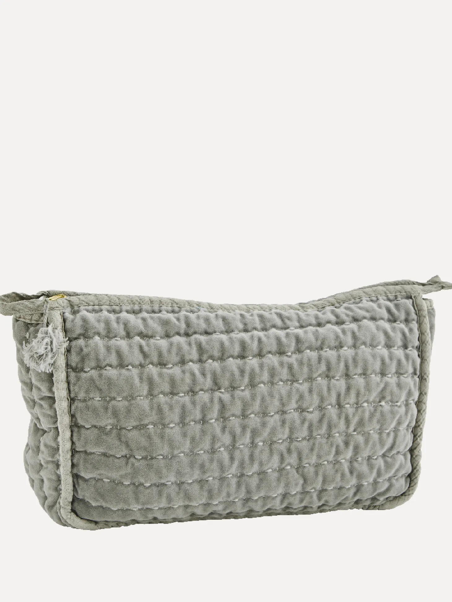 Madam Stoltz Gewatteerde Velvet Toilettas Dusty Blue Store