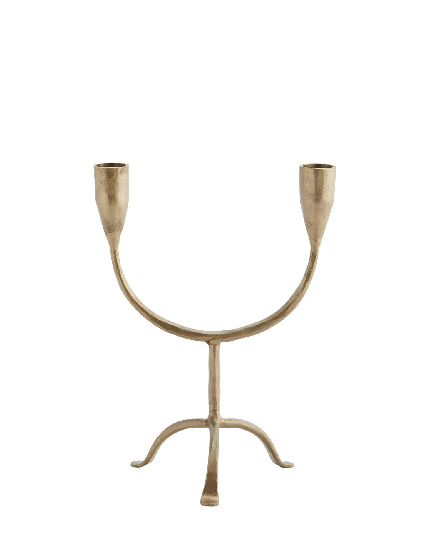 Madam Stoltz Handgesmede Dubbele Kandelaar Brass Sale