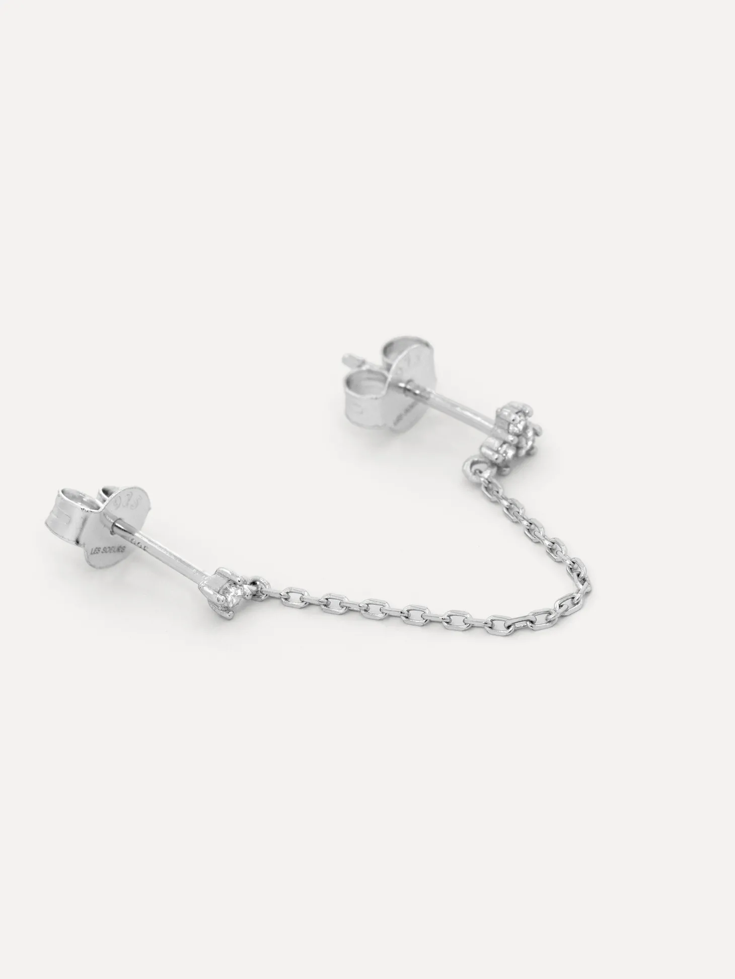 Les Soeurs Lira Double Stud Chain Silver Cheap