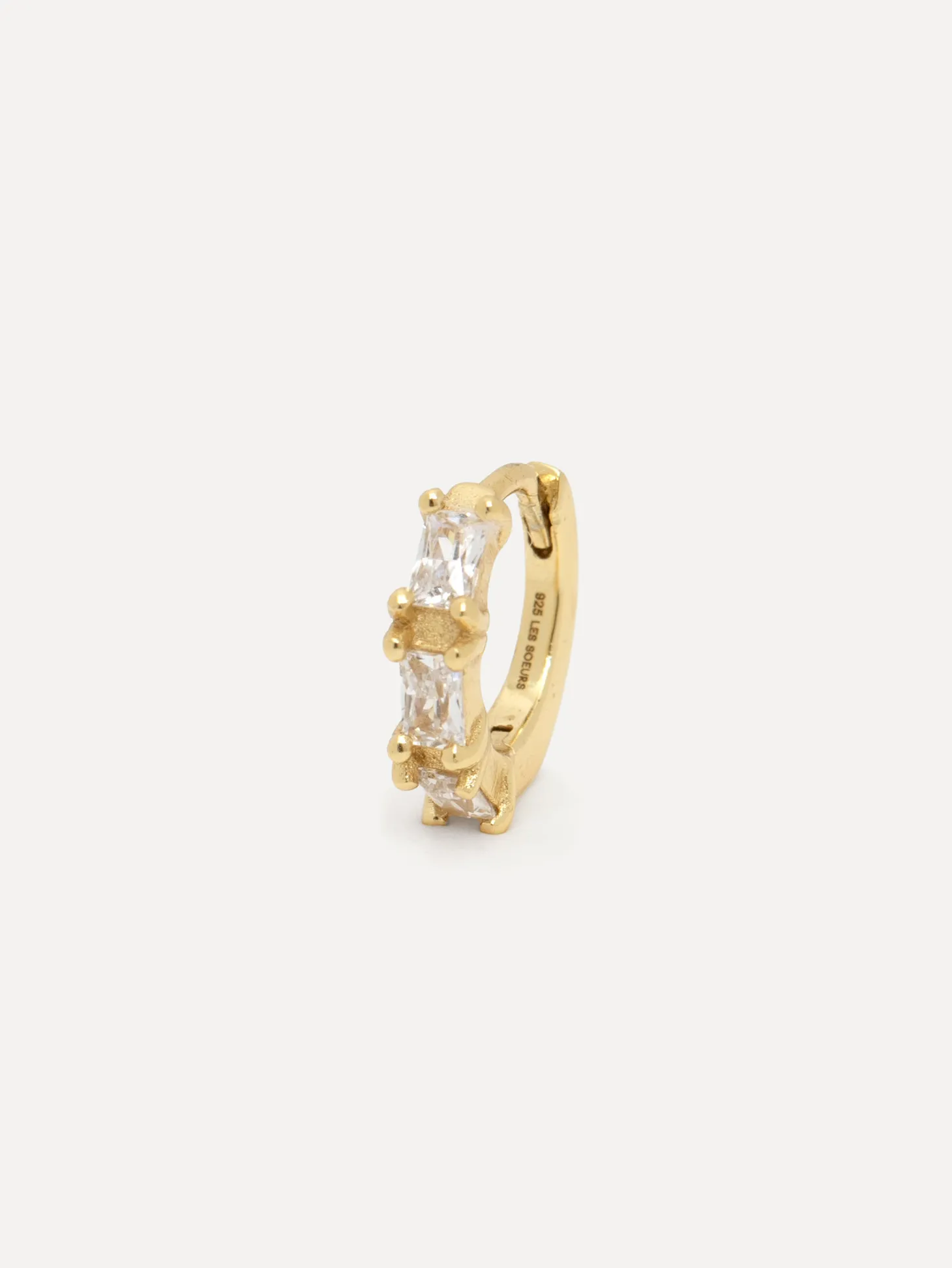Les Soeurs Oorbel Jeanne Allover Baguette Gold Clear Discount