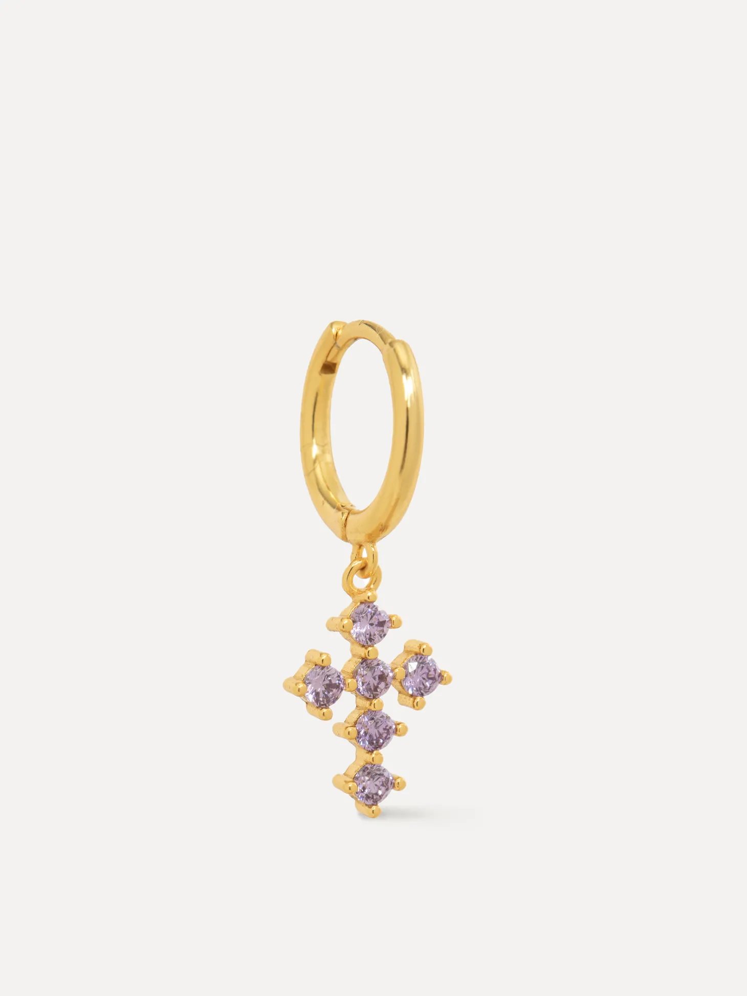 Les Soeurs Oorbel Jeanne Cross Gold Purple Best Sale