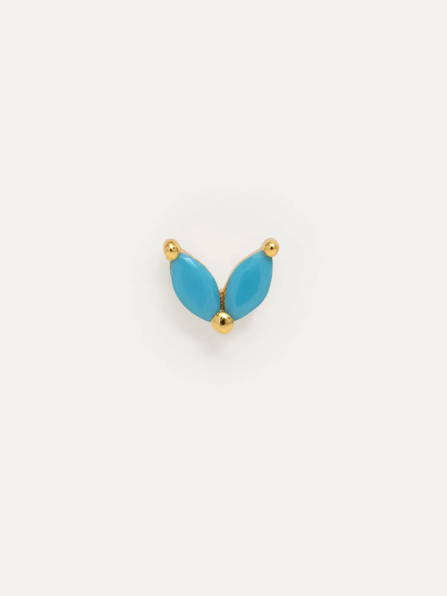 Les Soeurs Oorbel Jolie Double Leaf Gold Turquoise Discount