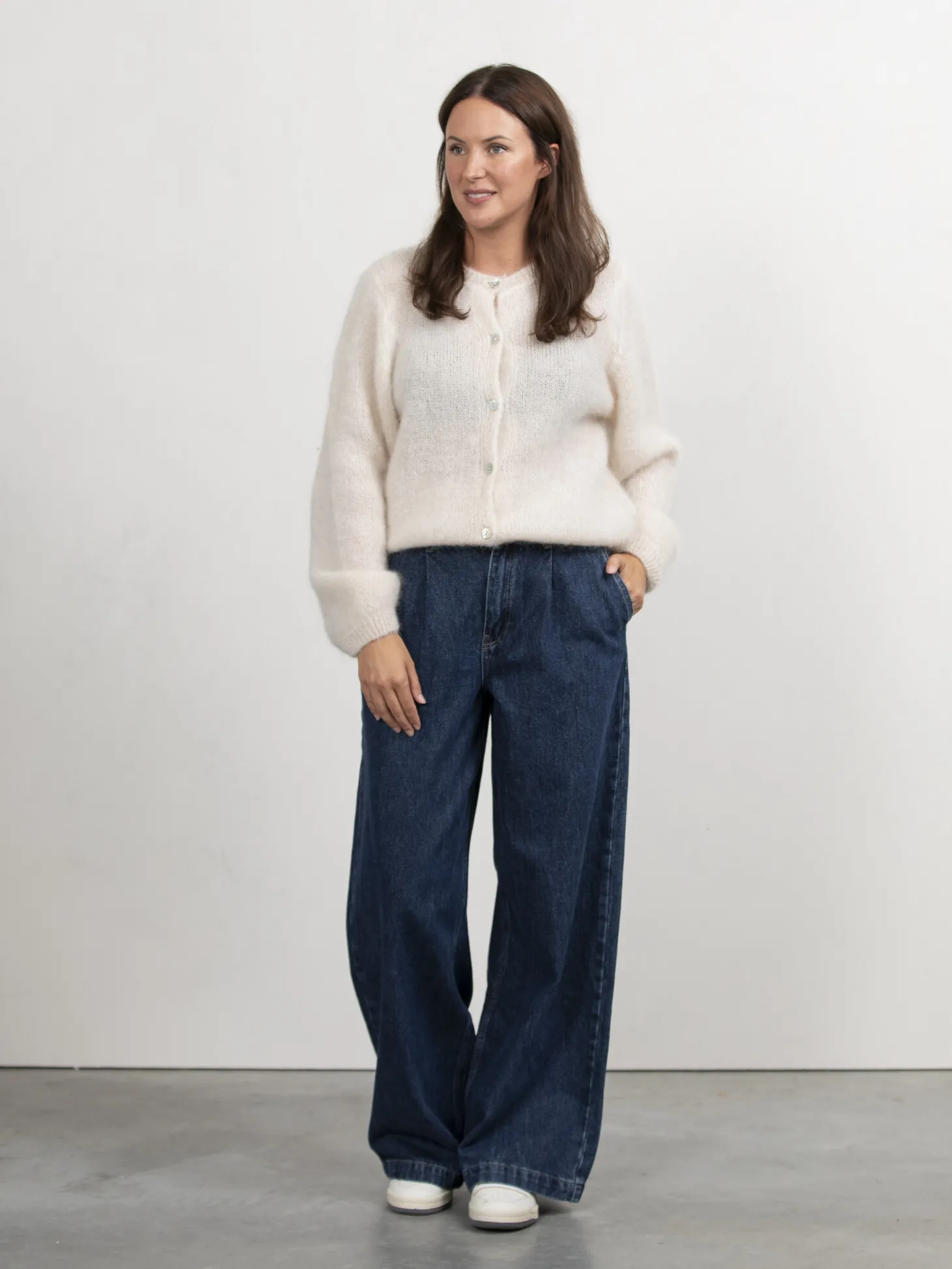 Les Soeurs Pleated Denim Aras Dark Blue Clearance