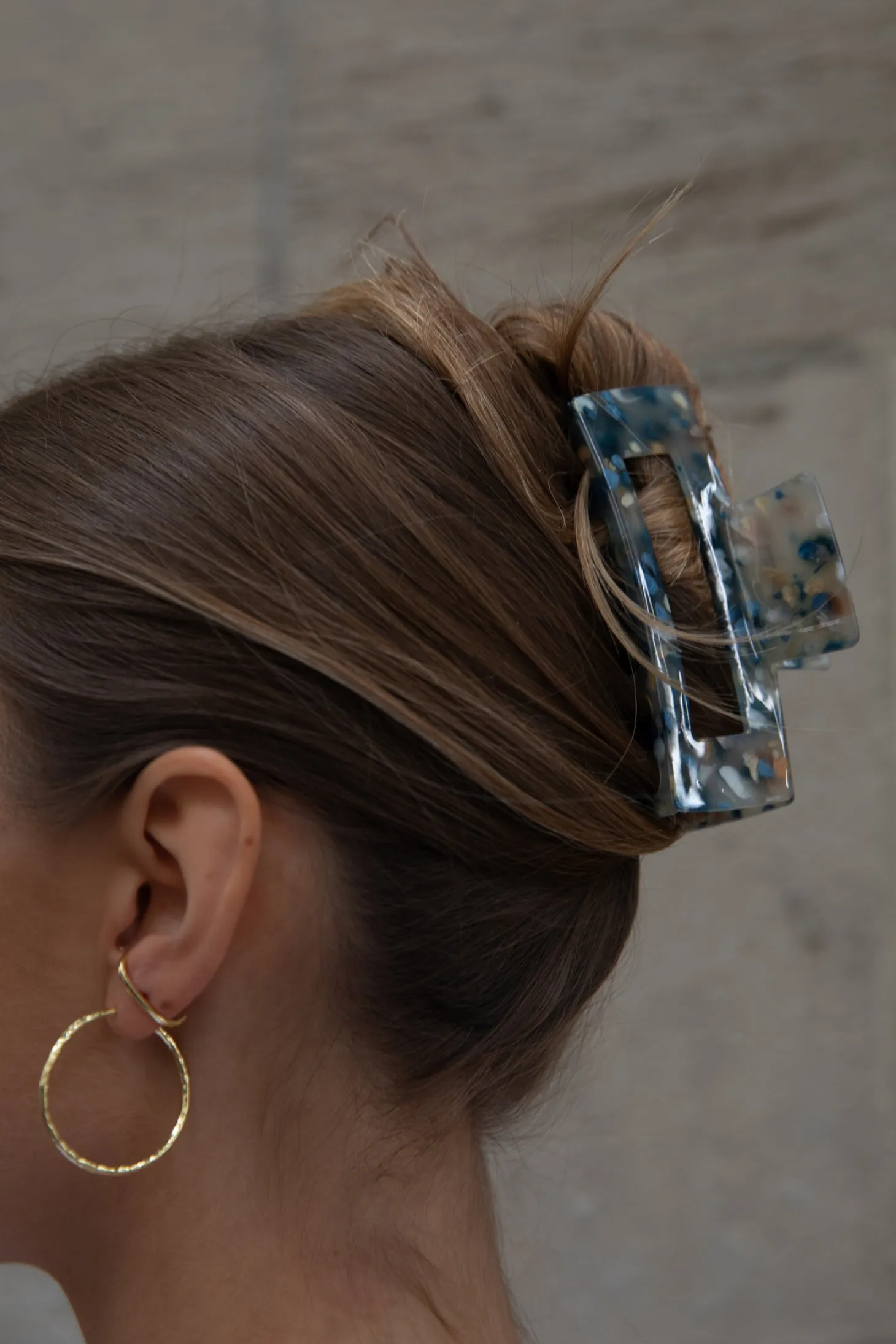 Les Soeurs Resin Hair Clip Rectangle Ocean Cheap