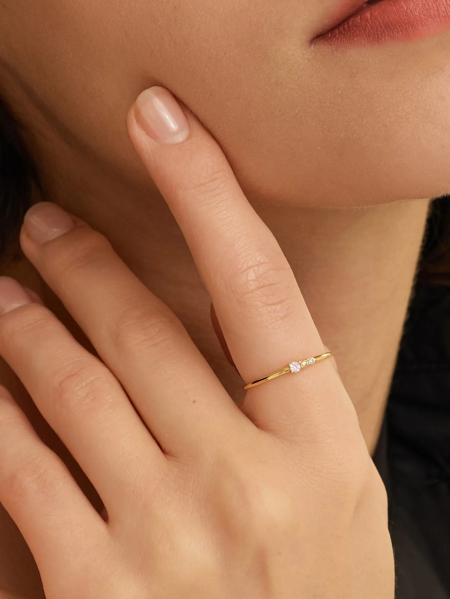 ring_chloe_vintage_triple_stone_2.webp Les Soeurs Ring Chloe Vintage Triple Stone Pink Gold Flash Sale