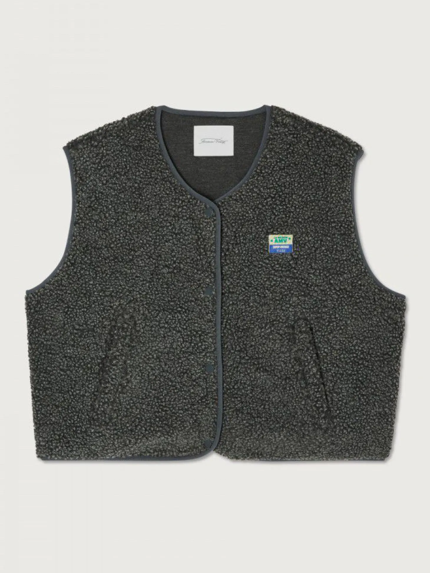 shearling_vest_hoktown_5.webp American Vintage Shearling Vest Hoktown Anthracite Chine Discount