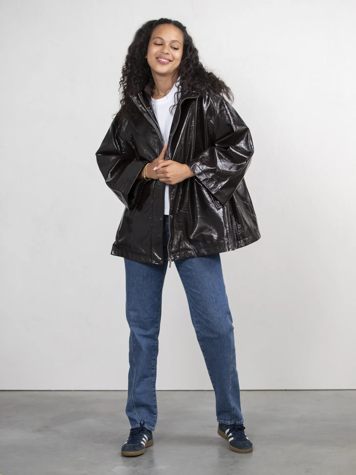 Les Soeurs Vegan Leren Jas Violet Dark Brown Flash Sale