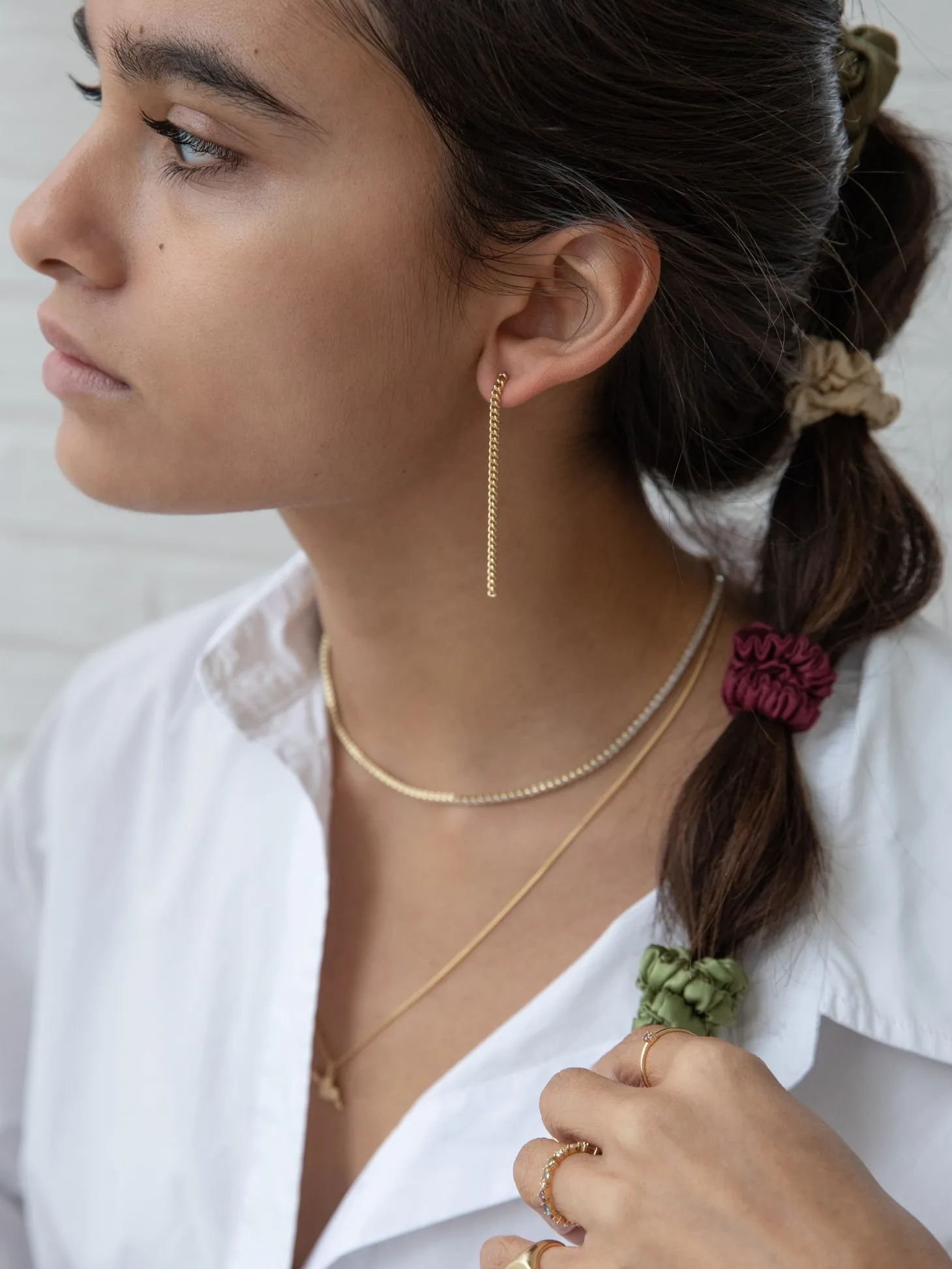 Les Soeurs Zijden Scrunchie Bordeaux Online